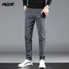 Hiqor y2k roupas inverno quente homem calças engrossar lã solta calças retas moda estilo coreano calças de negócios para homens 240125