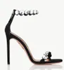 2024 Luxus Aquazzura Maxi-Tequila Damen High Heel Sandalen Schuhe Kristalle schmücken Knöchelriemen Stiletto Heels Lady Comfort Walking Italien Design Elegantes Gehen