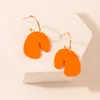 Stud Earrings Painted Leaves Orange For Women Oil Drip Irregular Flower Earring Jewelry Fashion Gifts