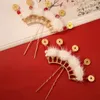 Hair Clips Vintage Accessories For Girls Lucky Money Fengshui Women Hairpin 2024 Year