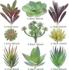 Fleurs décoratives 18 Pack Plantes succulentes artificielles Premium Faux Mini Flocage Réaliste Cactus Lotus Paysage Jardin Bureau sans Pot