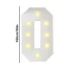 100cm Number LED Lights Plastic Luminous Number Lamp Decorative Wedding Birthday Christmas Party Decor Night Light 240124