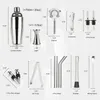 Shaker z koktajlami Making Set Set Stali Stal narzędzia Barman Kit 750 ml Mikser Wino Martini Boston Shaker Zestaw do napoju Party 240123