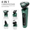 Green Smart Electric Shaver LCD Digital Display Three-head Floating Razor USB Rechargeable Washing Multi-function Beard Knife 240127