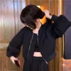 S-3xl Cropped Jackets Kobiety nastolatki workowate czyste minimalistyczne streetwear koreańsko-mody chaquetas ubrania temperament harajuku ins 240202