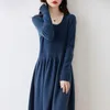Casual Dresses Winter Cashmere For Women Wool Knitted Clothing Long Style 5Colors Female Jumpers Arrival 2024 SY01