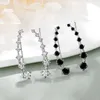 All D Earrings Crawler Climber For Women 7 Star Ear Cuffs Silver 925 Black/ White Diamond Wedding Jewelry Luxury Gift 240131