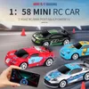 1/58 Rc Car Mini Racing Car 2.4G Haute Vitesse Peut Taille Électrique App Contrôle Véhicule Micro Racing Jouet Cadeau Collection pour Garçons 240119