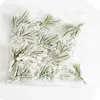 Decorative Flowers 20/10 Pcs Artificial Flocking Pine Needles Branches Fake Tree DIY Leaves For Christmas Wreaths Party Holiday Decor