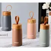 Double Wall Insulated Thermos 304 Stainless Steel Vaccum Flask Outdoor Portable 280ml Wood Water Cup Mini Vacuum Water Bottle 240129