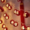 Strings Red Bulb LED String Lights Chinese In Design Bendable Rope Battery Operated For Balcony Living