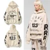 RRR123 Męska bluza z kapturem z kapturem 2024 Designer Fog Co marka RRR123 High Street Print Kanyece Men's and Damskie Hoodie Fashion Blakotka z kapturem z kapturem