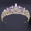 Klipy do włosów fioletowe tiary i korony dla kobiet ślub Tiara panna młoda księżniczka
