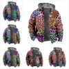 Autumn Winter Fleece Zip Up Hoodies Original Leopard Patchwork Digital Print Men Parka Coat Jackets Ytterkläder Sweatshirts Street 240123