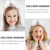 Bandane per bambini, fascia per capelli con fiocco e corona, per feste di compleanno, baby shower, festival