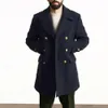 Herren formeller Mantel, Herrenjacke, britischer Stil, zweireihiger Herren-Trenchcoat, dicker, langärmliger Cardigan mit Kerbe für den Herbstwinter 240118