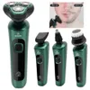 Green Smart Electric Shaver LCD Digital Display Three-head Floating Razor USB Rechargeable Washing Multi-function Beard Knife 240127