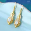 Boucles d'oreilles pendantes en argent Sterling S925, Jade hétien naturel, Vase blanc, Style ancien chinois, ornement frais de haute qualité pour femmes