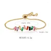 Pulseras de encanto YJGS Ajustable Señoras Multicolor Cubic Zirconia Tenis Brazalete Sparkling Strand Pulsera Joyería Fina