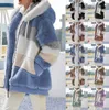 Överdimensionerad jacka för kvinnor ny höst vinter varm plysch ficka huva streetwear lösa lady ytterkläder coat roupas feminina