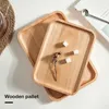 Teetabletts, handgefertigtes Holz-Serviertablett, rechteckige Tassenaufbewahrung aus Holz für Zuhause, leicht, verschleißfest