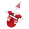 Abbigliamento per cani Vestiti per Babbo Natale Gatto Vestito per le vacanze di Natale con cappello Panno autunnale e invernale per cani di taglia media e grande