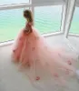 Girl Dresses Beach Wedding Flower Dress Blush Pink Ballet Ruffled Beauty Pageant Baby Kids Birthday Party First Communion Gown