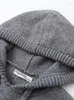 Felpe con cappuccio da donna Nlzgmsj TRAF 2024 Grigio Autunno e inverno Maglione girocollo con lacci Giacca con cappuccio regolabile Felpa lavorata a maglia allentata