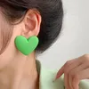 Boucles d'oreilles pendantes 1 paire couleur bonbon coeur acrylique géométrique mode fête Simple bijoux décoratifs pour les femmes