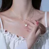 Pendant Necklaces Fashion French Love Heart Women Hundred Temperament Zircon Collarbone Chain Party Jewellery Gift