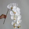 Fleurs décoratives 36,6" bleu/blanc/vert fausses orchidées-10 têtes orchidée Phalaenopsis artificielle bricolage bureau/mariage/maison/vacances/cuisine