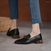 Модельные туфли, женские туфли-лодочки из мягкой кожи на среднем каблуке с квадратной пряжкой, толстые женские модные весенние женские туфли-лодочки для отдыха, лоферы