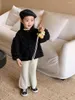 Vestes manteau automne saison produit coréen filles bulles coton enfants col rond bouton simple rangée vêtements pour enfants