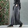 Vêtements ethniques Femme Jeans 2024 Pantalon chinois traditionnel Taille élastique Casual Magasin en ligne Femme Trausers Jambe large TA1376