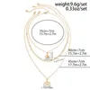 Hänghalsband ingesight.z 3st/set Vintage Metal Star Necklace for Women Punk Multi-Layer Gold Color Link Chain Choker Set