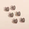 Takılar 40pcs 16 15mm metal antika gümüş renk içi boş kalp kolyeler için DIY mücevherler yapmak Aksesuarlar el yapımı toptan