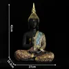 Buddha -statyn stor Thailand Buda Buddha skulptur Grön harts handgjorda buddhism hindu fengshui figurmeditation heminredning 240202