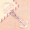 Keychains 20pcs Fashion Keychain 31x25mm Anchor Sea Pendants DIY Men Jewelry Car Key Chain Ring Holder Souvenir For Gift