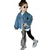 Jackor 2024 Spring Children's Wear Korean Girl's Old Vintage Denim Coat Kindergarten Shirt Kids Jacket