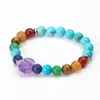 Strand Natural Amethyst Crystal Quartz Tiger's Eye Energy Stone Spacer Pärlor Armband Reiki Chakras Agate Healing Bangle Wrist Jeweller