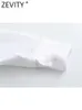 Zevity Donna Moda Colletto con fiocco Camicetta grembiule in popeline bianco Camicia da ufficio a maniche lunghe da donna Chic Chemise Blusas Top LS5912 240130