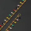 Chaînes colorées petite gouttelette collier en acier inoxydable huile émail chaîne perlée doux tour de cou bijoux accessoires de fabrication