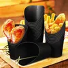 50 Stuks Frieten Cups Papieren Charcuterie Cups Wegwerp Voedsel Cups Multi-Gebruik Voedsel Trays Diagonale Frieten Cup 240122