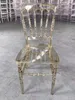 Żywica Plastikowe przezroczyste bursztynowe przezroczyste przezroczyste krzesła Napoleon na wynajęcie ślubu Crystal Napoleon krzesło żywiczne złoto ślub i jadalnia 485