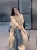 Robe tricotée à fente latérale pour femmes, zevity, automne et hiver, femme, ample, simple, longue jupe pull, robes de mode coréenne.240124