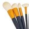 Makeup Sponges Borstar Set Aluminium Tube Powder Brush Soft Competly Hold Powders With Orange PU Fall for Travel