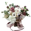 Bouquet De fleurs De mariage, pivoine naturelle en soie, Bouquets De demoiselle d'honneur écologiques Ramos De Novia