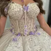 Champagne Shiny Ball Gown Sweetheart Tulle Appliques Abiti stile Quinceanera Sweet 16 Abito per ragazzi Abiti De 15 Quinceanera