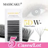 5Caselot高品質のMasscaku 4d5d6d w形状まつげ