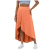 Skirts Midi For Women Daily Elegant Skirt Split Wrap Asymmetric Stretch High Waist Draped Aesthetic Clothes Faldas